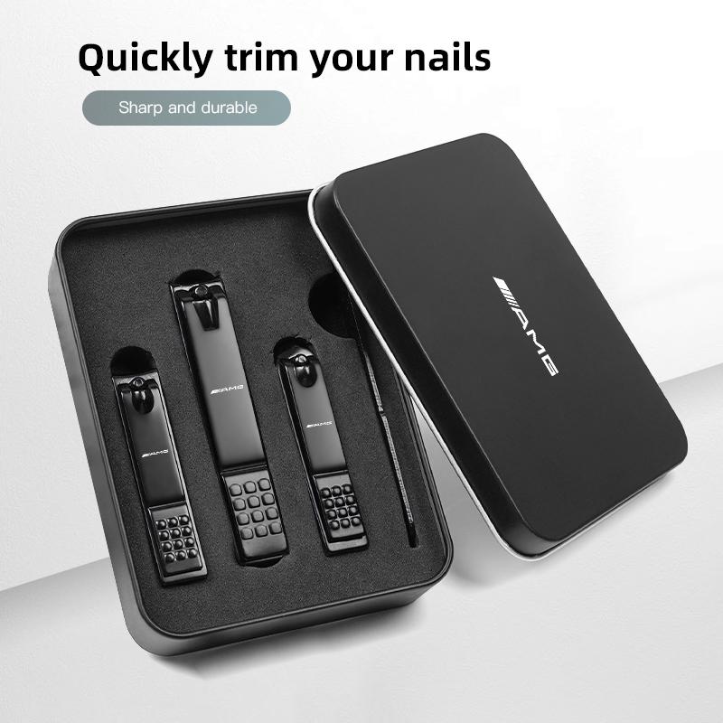 AAVO1 Car Nail Clipper Set High Grade Stainless Steel Nail Clipper Manicure Tools Accessories Car Decal For Mercedes Benz AMG W214 W20