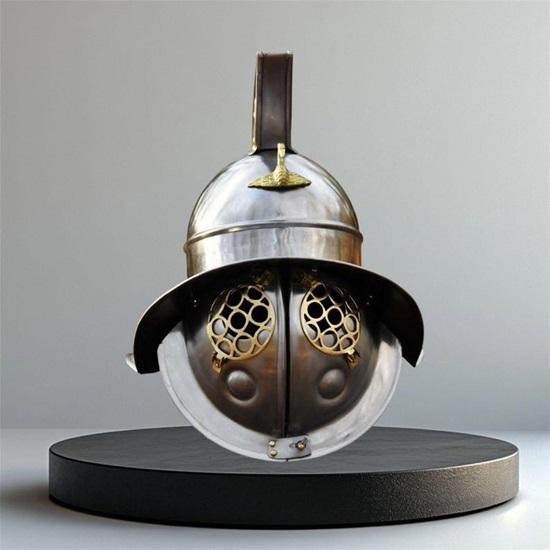 Medieval  Gladiator Helmet Brass Fittings Best Reenactment Armor Helmet