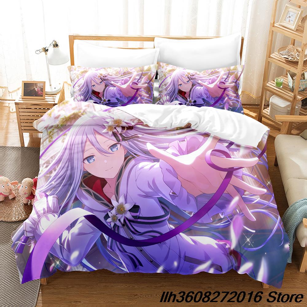 Yoisaki Kanade Bedding Set Cartoon Anime Three-Piece Set Adult Kid Bedroom Three-Piece Suit Kawaii Girl Colcha De Verano Ca