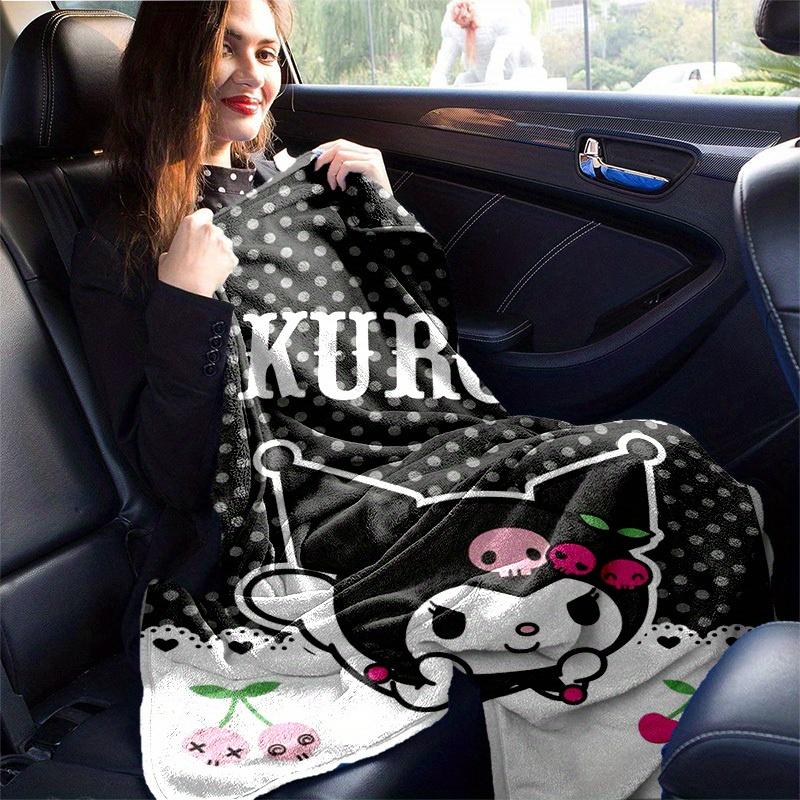 1pc. Cute Kuromi Skull Cherry Print Blanket - Perfect for Home, Office, Outdoor Use, Gift Idea, Suitable for All Seasonsz041760
