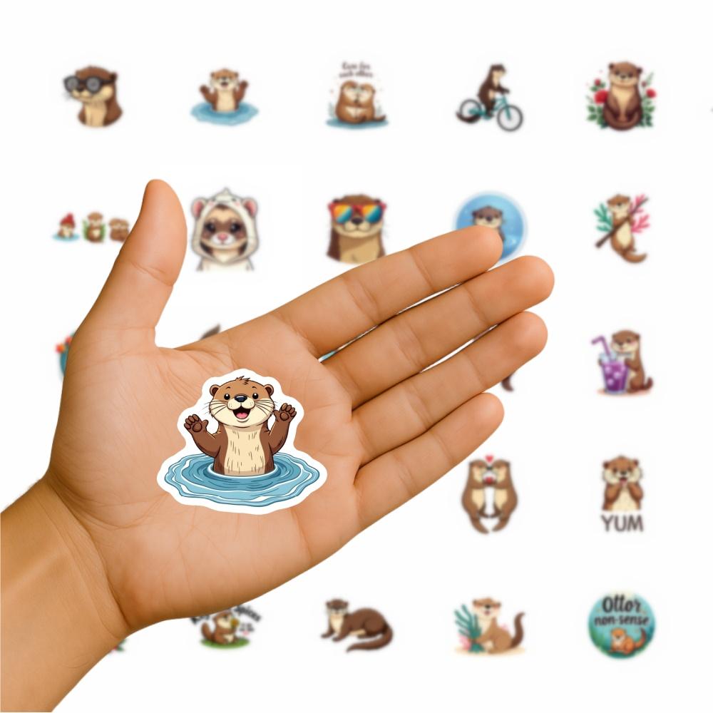 35pcs Otter Graffiti Stickers Cartoon Cute Otters Sticker Funny Waterproof Graffiti Decals Diy Laptop Phone Luggage Diary