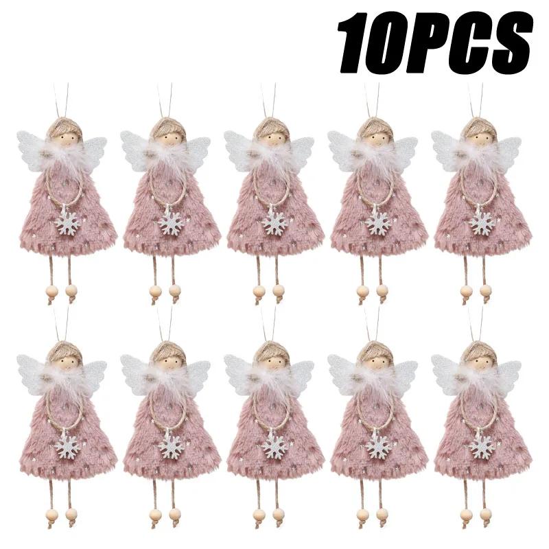 Christmas Hanging Angel Doll Pendant Plush Angel Ornaments Xmas Tree Decors for Wedding Birthday Party New Year Holiday Decor