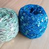 Hand-Knitted Bright Cotton Yarn with Sequins, 3MM+6MM, Combed and Fancy