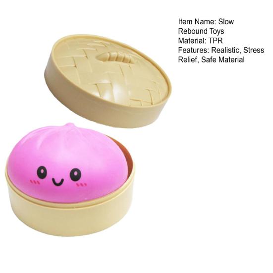 BBQ Pork Bun Squeeze Toy Soft Sensory Fidget for Stress Relief Non-Sticky Slow-Rising Easter Gift for Kids Adults Anxiety Relief Decompression Gadget