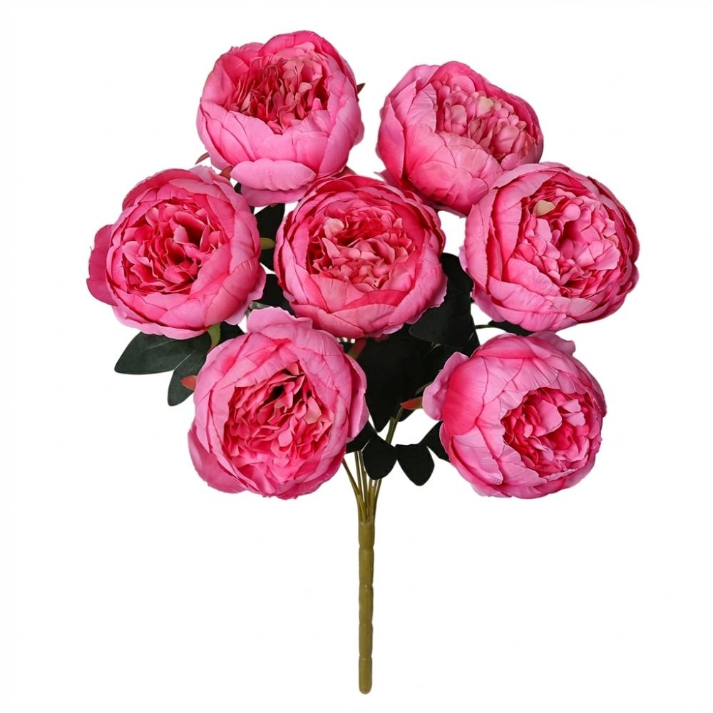 44cm Height Simulation Flower 7 Heads Peony Buds Wedding Bouquet  Desktop Ornament