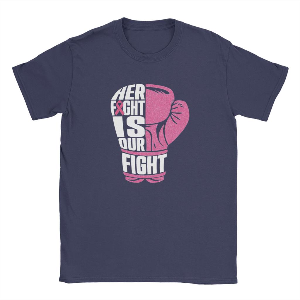 Fight Is Our Fight Breast Cancers T-Shirt Summer Fashion T Shirts Men's Pure Cotton Breathable Clothes Short Sleeves Vintage Top