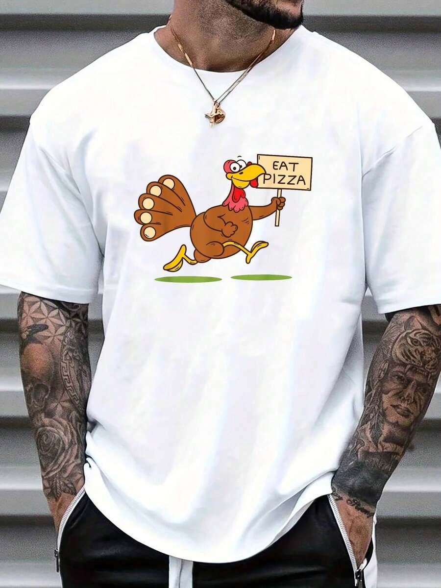 

Turkey Eat Pizza Unisex Vegan Funny Thanksgiving Family T-Shirt S