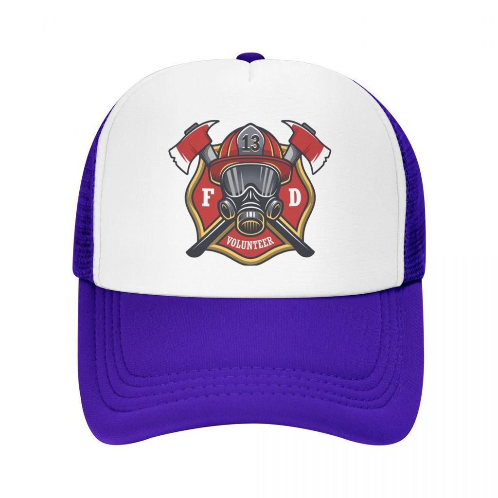 Modische Baseballkappe mit Feuerwehrmann-Totenkopf, WoUnisex, Unisex, verstellbar, Feuerwehrmann, Feuerwehr-Rettungs-Trucker-Mütze, Sport-Snapback-Mützen, Sommerkappen