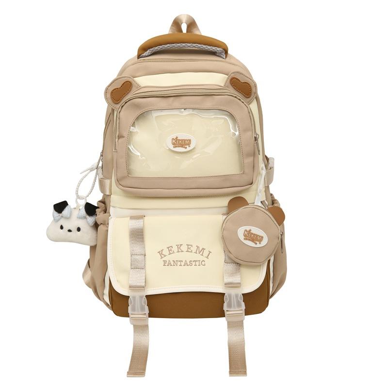 

Mori ins Harajuku cute men s and women s backpacks new large-capacity student schoolbags backpacks Without pendant хаки