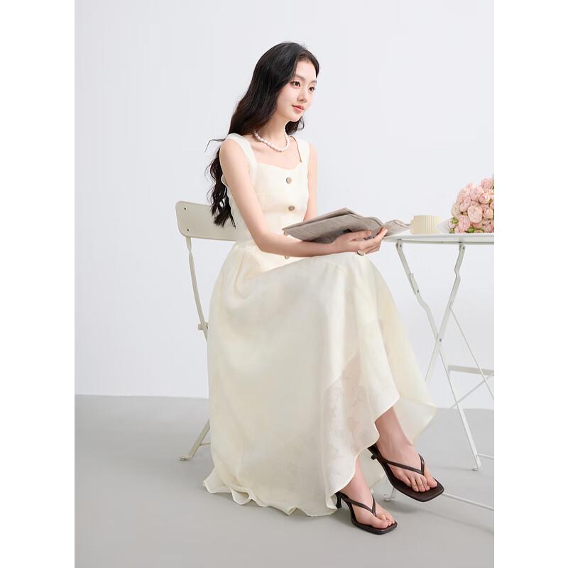 Sancai 2025 Summer French Style A-line Sleeveless Long Dress