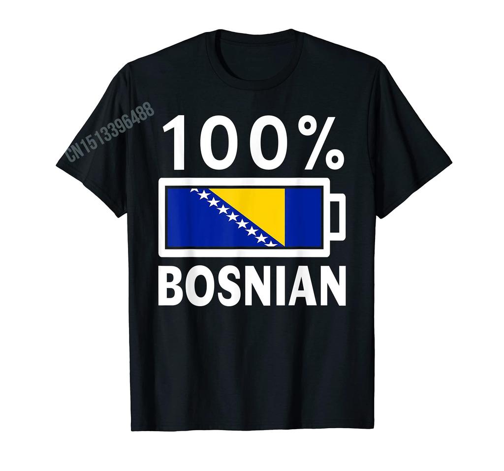 More Design Bosnia Herzegovina Flag Bosnian Power Battery Tshirts For Men Women T Shirt Hip Hop Tops Cotton Tees