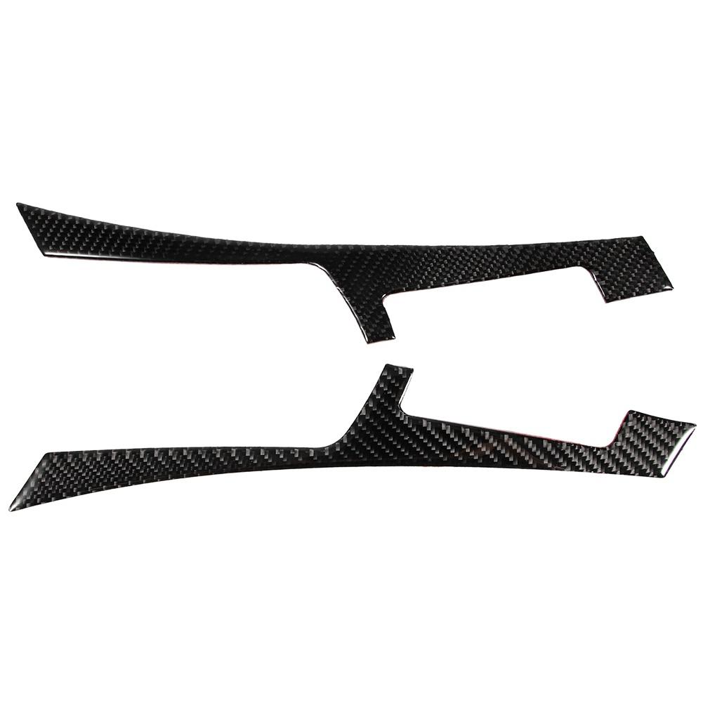 2pcs Carbon Fiber Interior Center Control Cover Trim Fit for Infiniti Q50 Q60 13 19