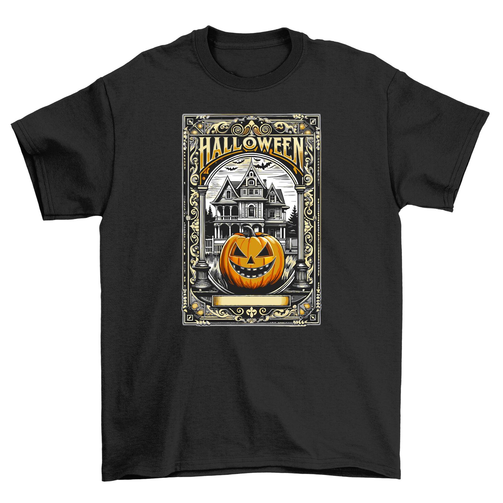 Halloween_266    Funny Pumpkin House T-Shirt Mens Womens Tees Top - Spookily Hilarious! Unisex Design XL