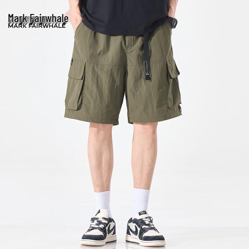 Mark Fairwhale Men's Ice Silk Multi-Pocket Cargo Shorts