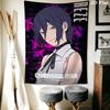 Chainsaw Man Wandteppich Ästhetisches Wandbehang Gedruckter Stoffdecke Dekorative Wandteppiche für Schlafzimmer Wohnzimmer Heimdekoration