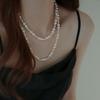 Korean Temperament Gentle Can Be Stacked Geometric Pearl Necklace Accessories Women's Sweater Chain Accessories