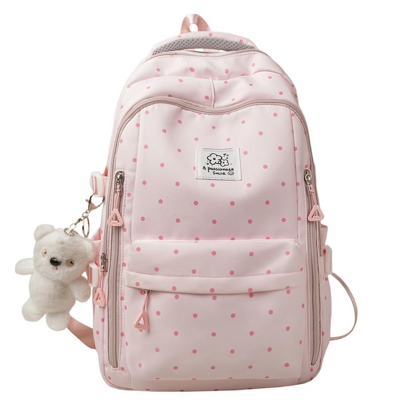 College Wave Point Backpack Junior Senior High School Lightweight Schoolbag Large Capacity Backpack