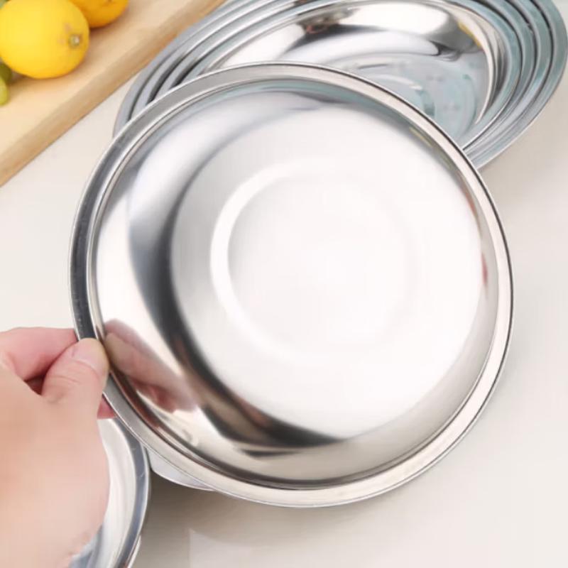 SIFAR 14cm Stainless Steel Round Dinner Plates (10-Pack)