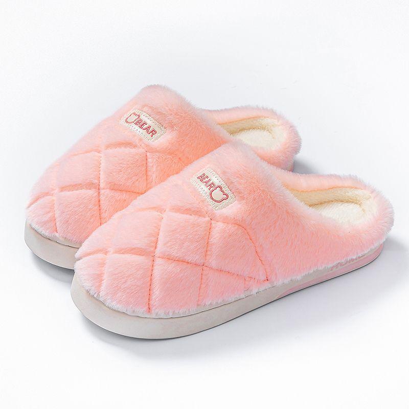 Fleece Paar Baumwollpantoffeln rutschfest dicksohlig Zuhause warm Baumwollschuhe für Männer und Frauen Großhandel im gleichen Stil