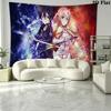 Sword Art Online Wall Tapestry Aesthetic Wall Hanging Printed Fabric Blanket Decorative Tapestries for Bedroom Living Room Home Decor