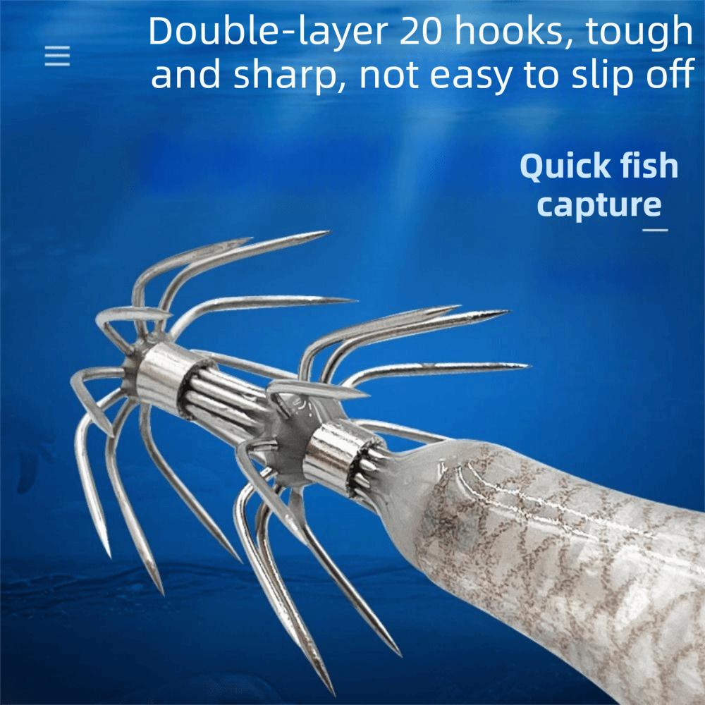 2Pcs Glow-in-the-dark Squid Trolling Lure Artificial Bait Horizontal Squid Lure Night Fishing