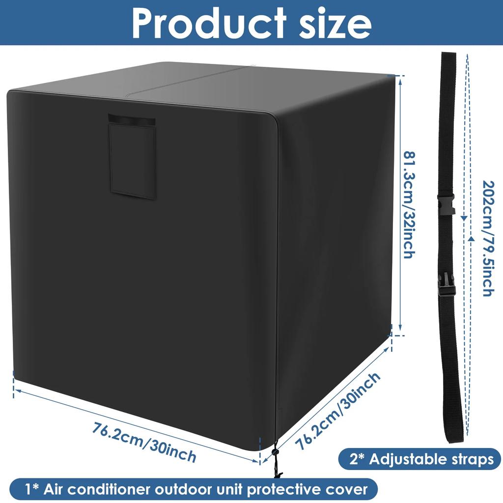 Outdoor Square Vertical Air Conditioner Cover Dust Proof Drawstring Closure AC Protection Cover Waterproof Air Condition Covers