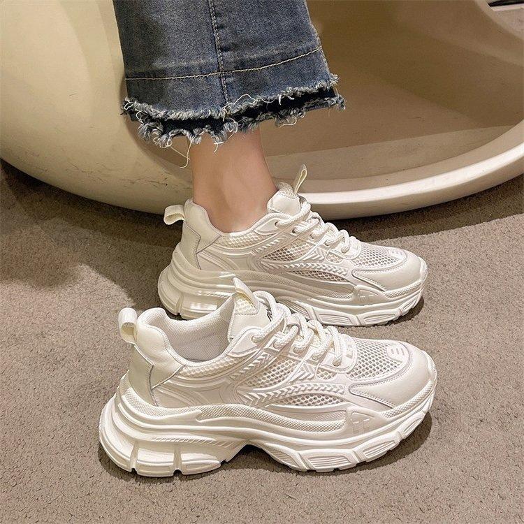 Dad shoes women's shoes 2025 new summer spring and autumn mesh shoes breathable mesh explosion thick-soled white shoes sports shoes
