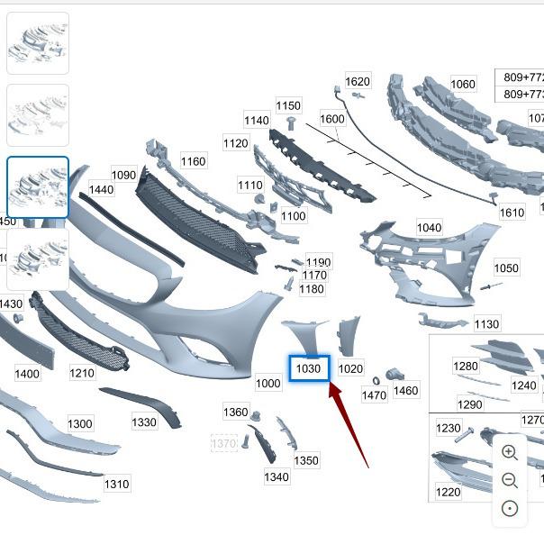 Front Bumper Brackets for Mercedes-Benz W205 C200 (A2058856702, A2058856802)