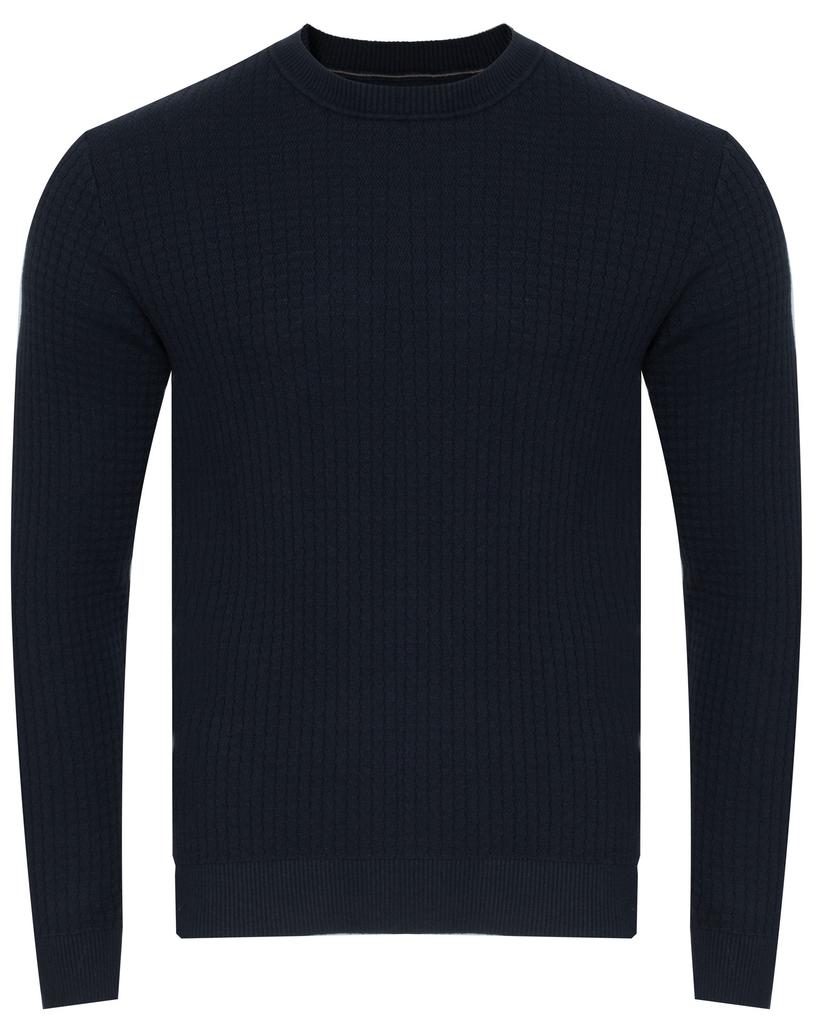 Jack&Jones -Men' Sweater - Jprblubarkley Knit Crew Neck Ch Ln 12286611 Night Sky