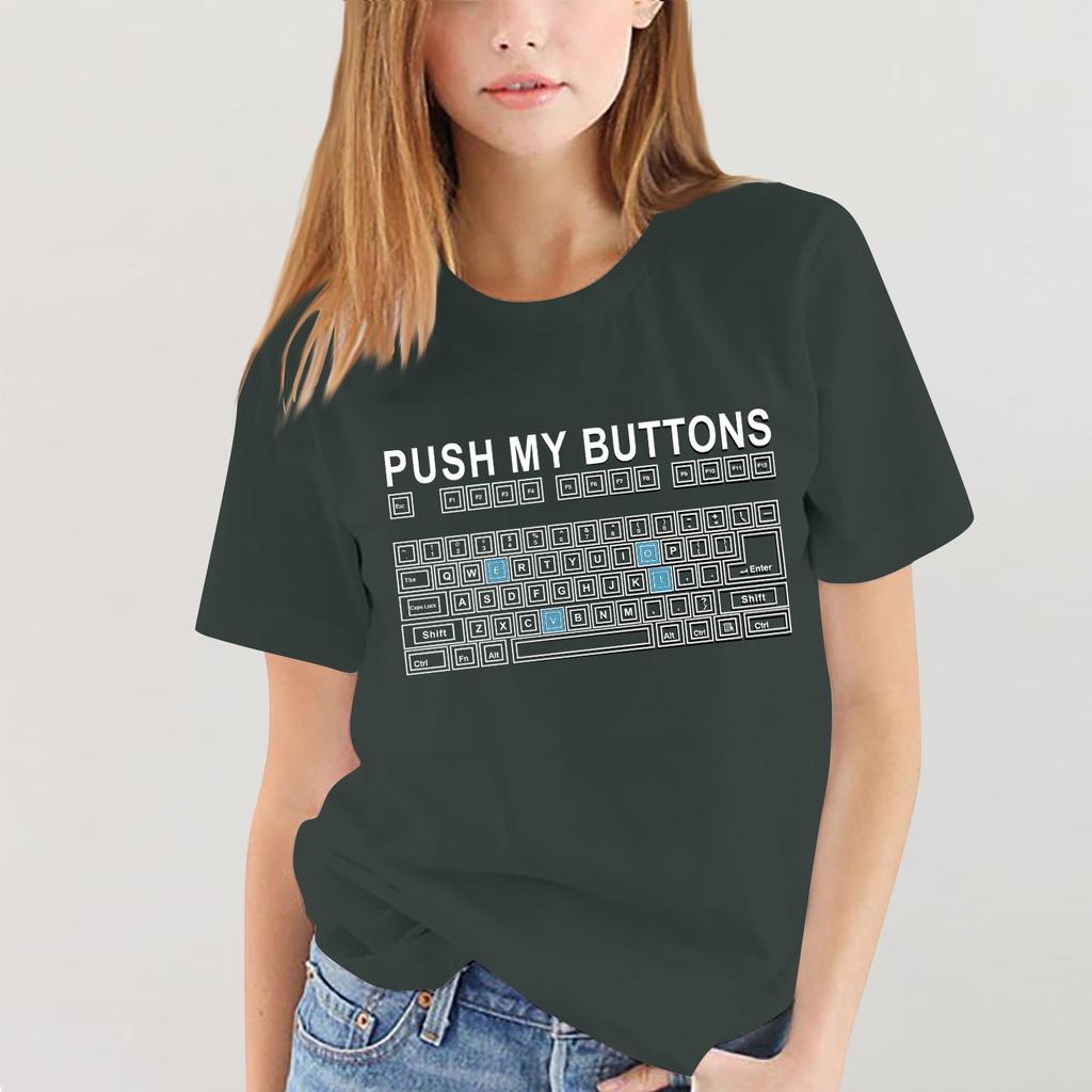 Women Girls Plus Size Print Tees Shirt Short Sleeve T Shirt Blouse Tops