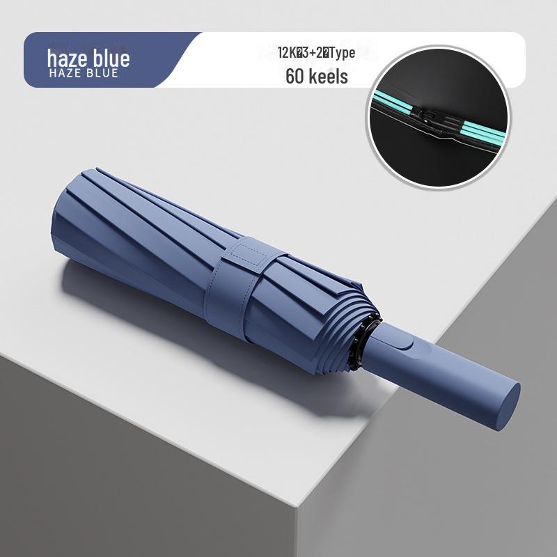 60-Bone Automatic Umbrella: Dual-Use, Large, Wind-Resistant, Sunshade with UV Protection for Men and Women