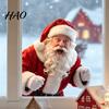 Holiday Home Improvement Gifts Creative Santa Claus Static Window Cling, Glue?Free Christmas Glass Sticker, Removable Xmas Art Reusable Decor