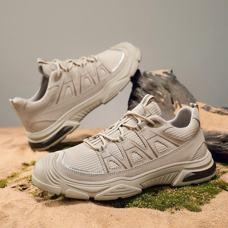 Outdoor Male Field Hunting Hiking Climbing Training Cow Leather Outdoor Breathable Male Sneakers Shoes For Men Adult Non-Slip