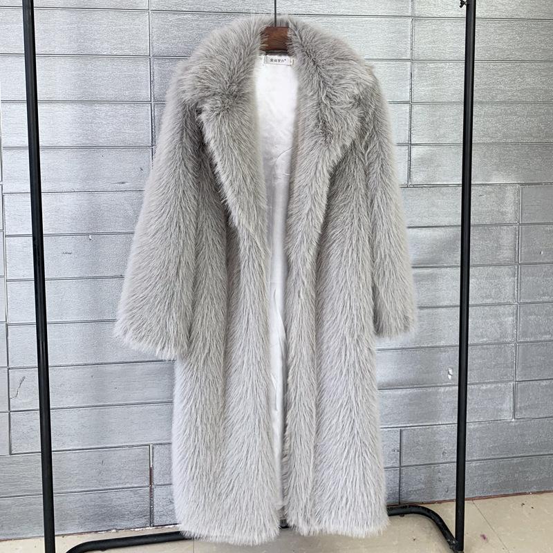 Toka imitation fox fur imitation fur fox fur long knee suit collar fur coat coat