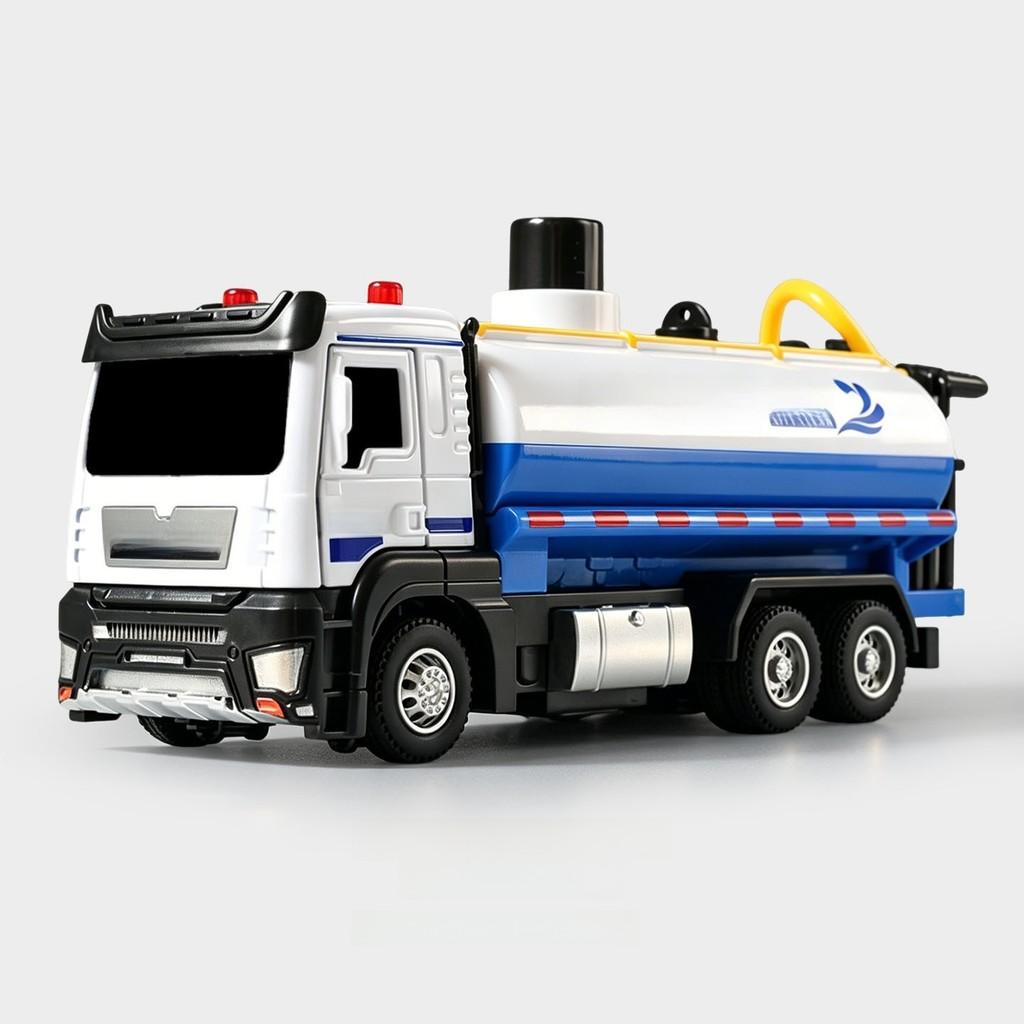 Plastic Water Truck Playset With Spray Function And Sound Effects For Children