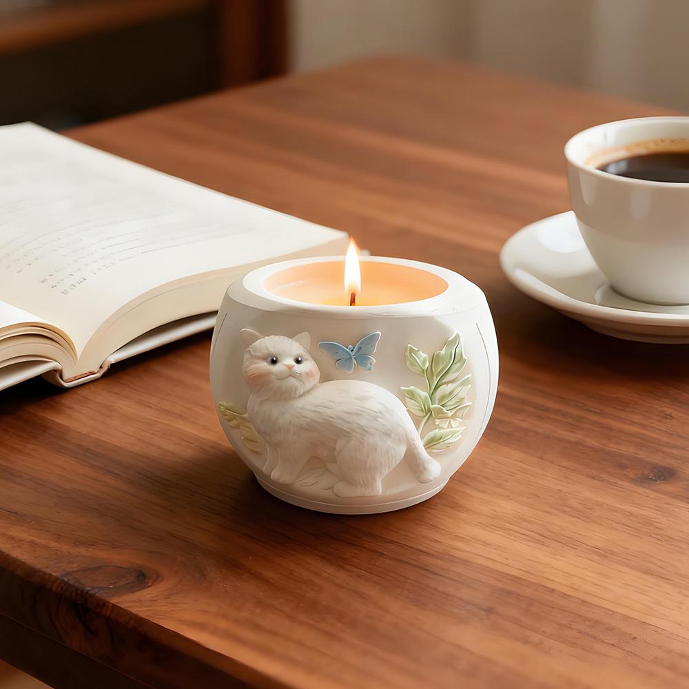 Silicone Mold for DIY Cat-Embossed Succulent Planters