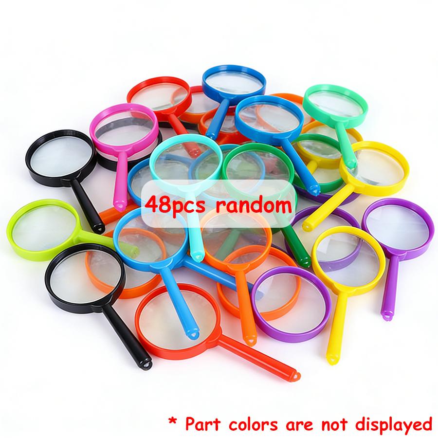24/48pcs Plastic Handheld Magnifying Glasses Lightweight Reading Magnifier for Office, Inspection, Document Review & Daily Use