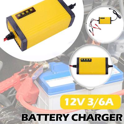 12V 3A Car Battery Charger LED Display 100-240V EU US Smart Car Motorcycle Charger For 12V 2AH-20AH Lead-acid Battery NEW X7Q6