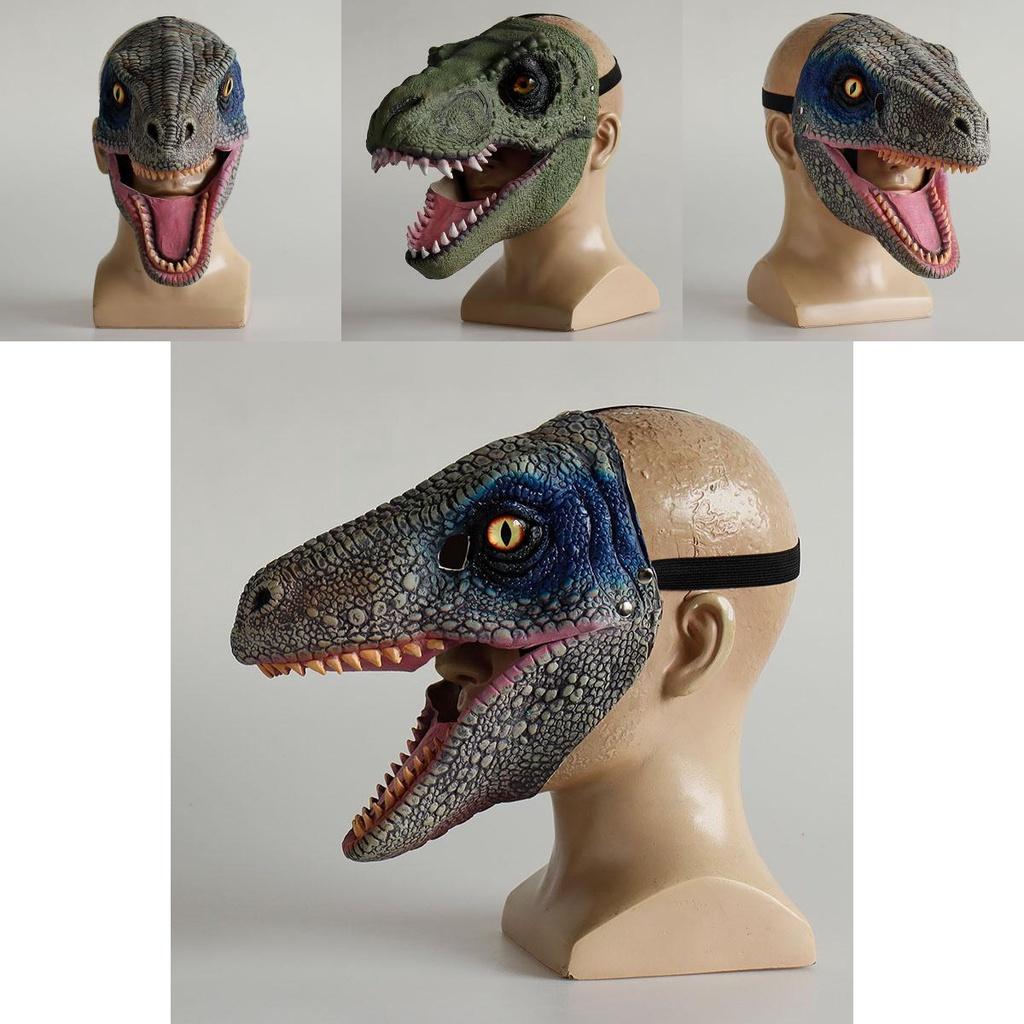 Jurassic World Dinosaur Latex Mask Headgear Tyrannosaurus Rex Halloween Cosplay Prop