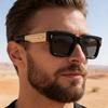 2025 Europees-Amerikaanse Retro Mannen Vierkant Frame Zonnebril - High-End Buiten UV Bescherming