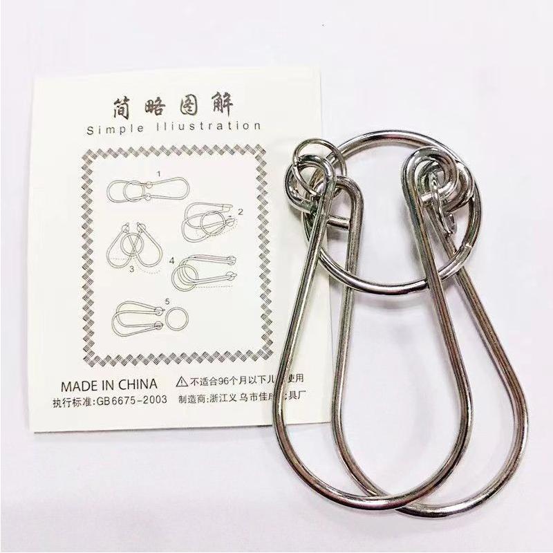 Classic Horseshoe Lock Puzzle Ring Solution Metal Brain Teasers for Kids Adults IQ Test Disentanglement Educational Toys