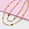 Exquisite Russian 585 Purple Gold Necklace Plated With Rose Gold Fashion Shining Niche Classic Fashion Colored Gold Flower Chain