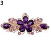 Dammode Blomma Blad Glänsande Strass Hårklämma Hårnål Smycke