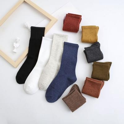 5 pares de calcetines altos de tubo de color liso para mujer, tendencia otoñal