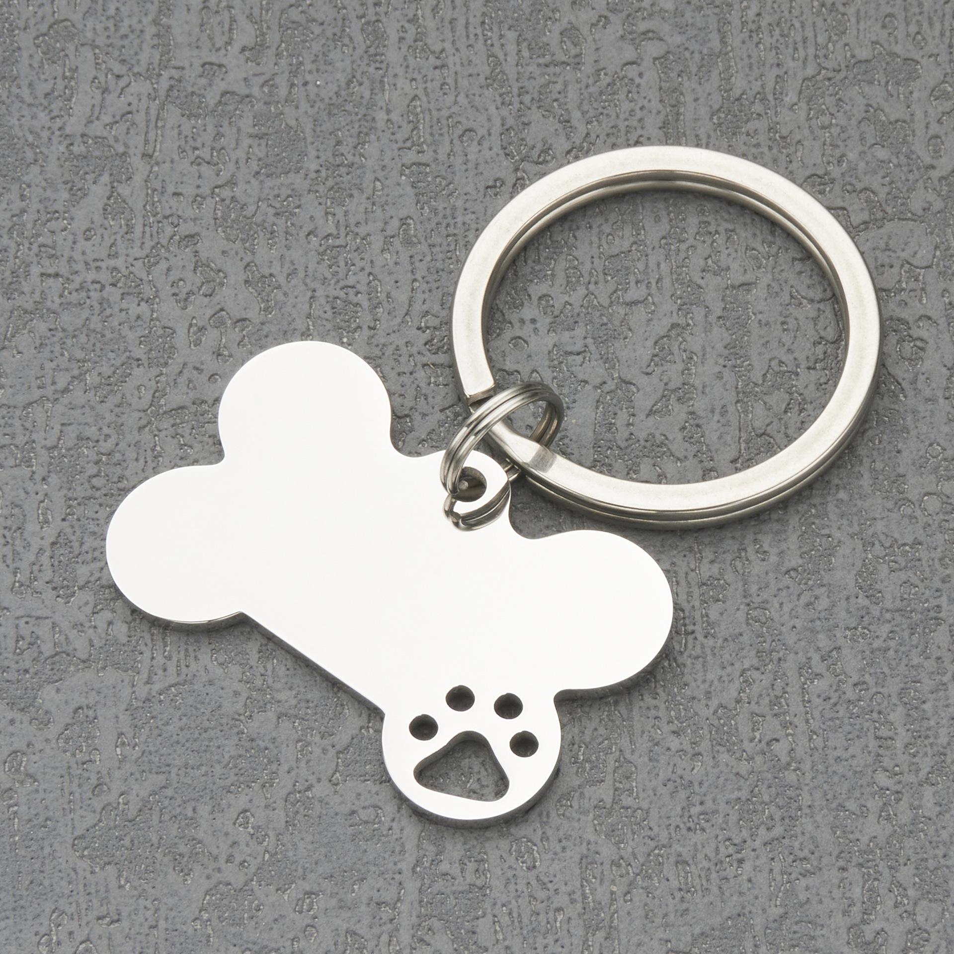 Personalized Stainless Steel Engraved Dog Paw Tag - DIY Anti-Lost Identification for Pets