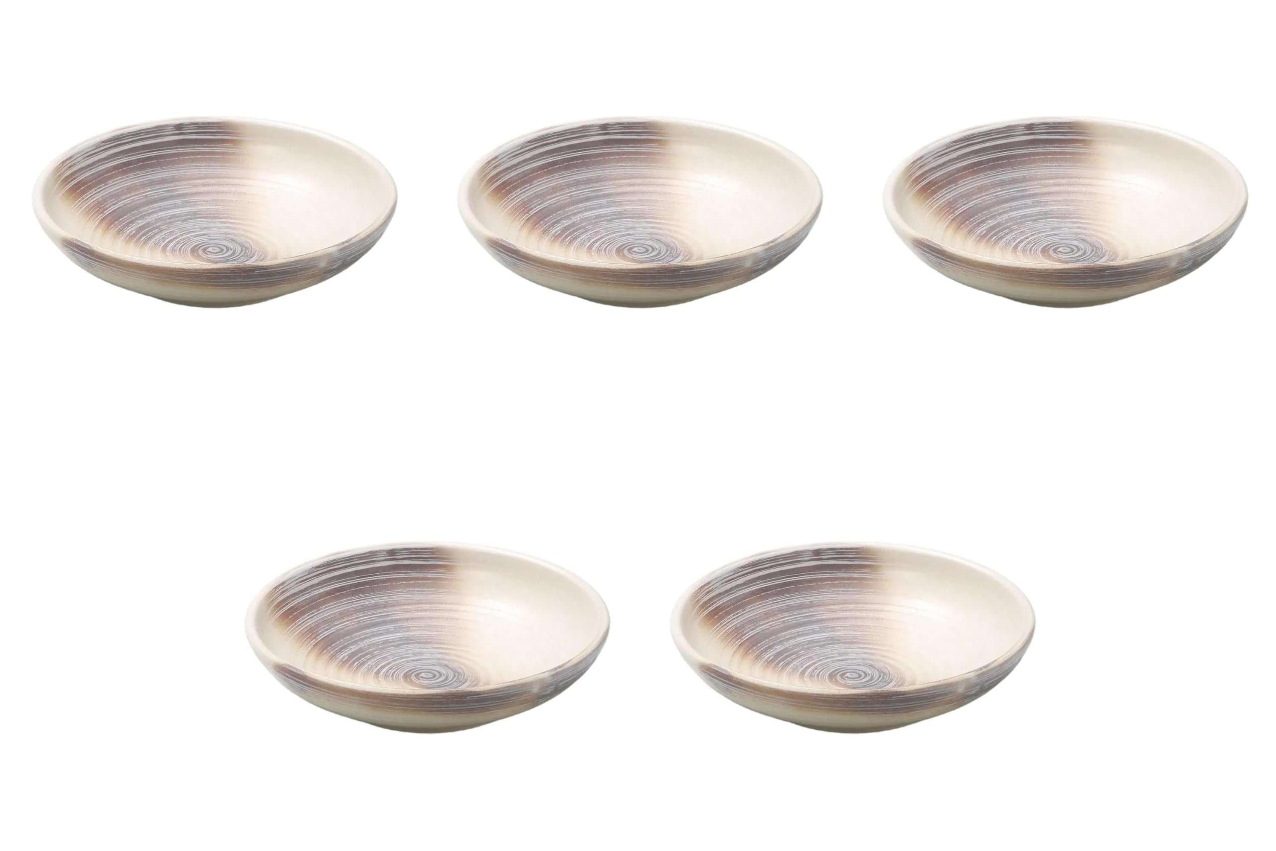 

Set of 5 Kasumi Shino noodle bowls x Banko ware large pottery Banko Setomonohonpo 8.0 [24.3 6.7 cm] plate, (earthenware), ware,