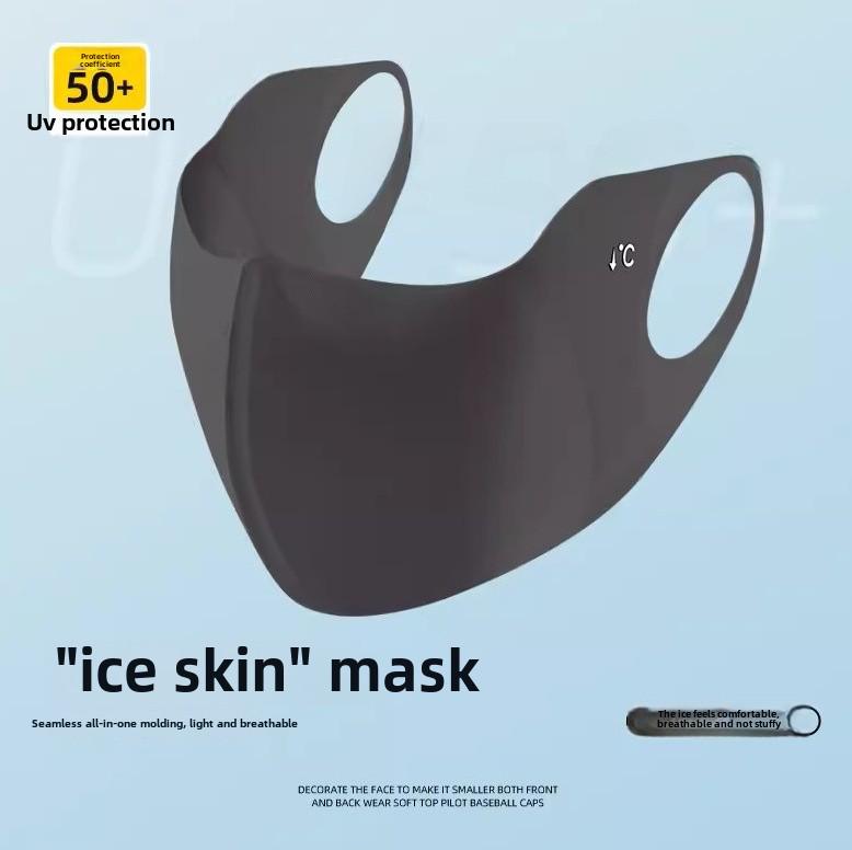UPF50+ 3D Eye Protection Ice Silk Sunscreen Mask – Washable, Anti-UV Summer Fashion