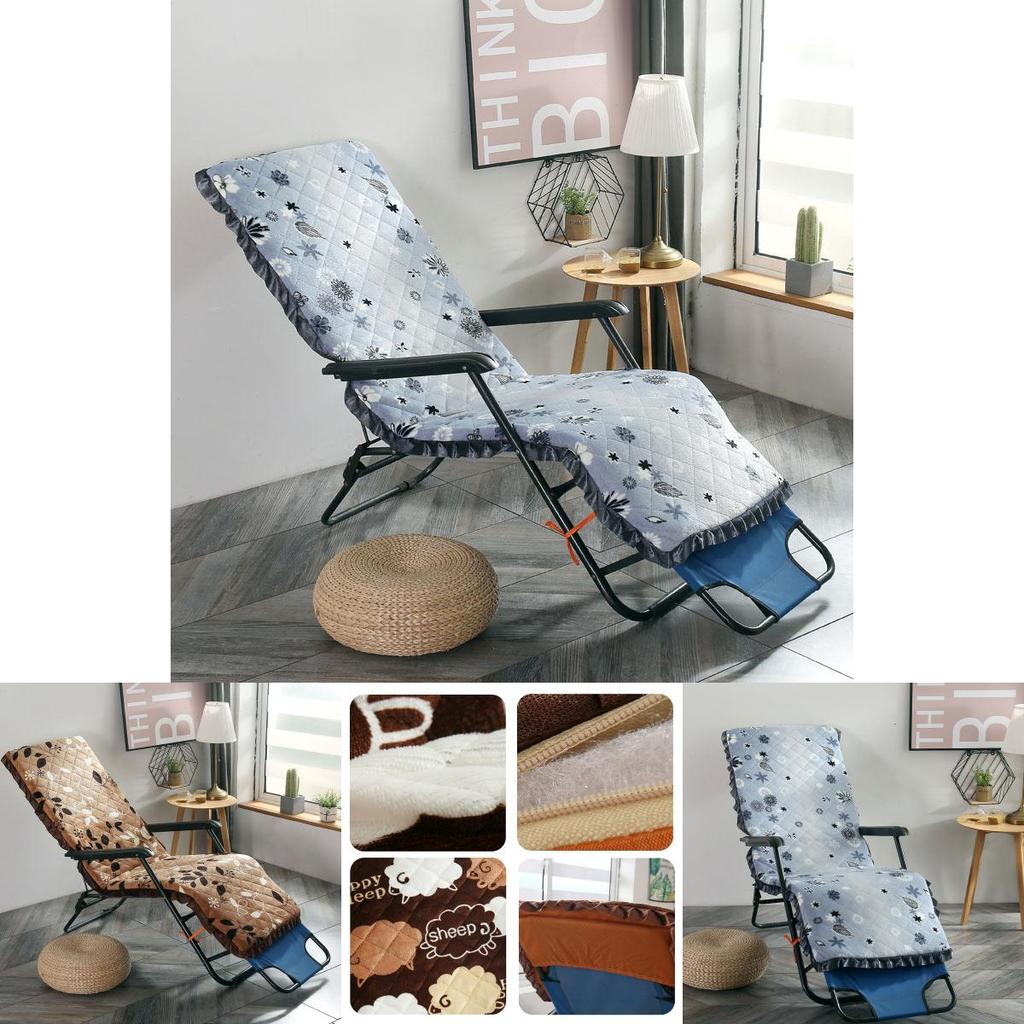 Elegant High Back Flannel Deck Chair Cushion With Breathable And Thick Padding