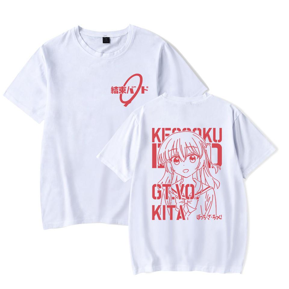 Anime Tshirt Bocchi the Rock Print Commemorative Shirt Round Neck Short Sleeve Summer Tees Lightweight Soft Comfortable Unisex