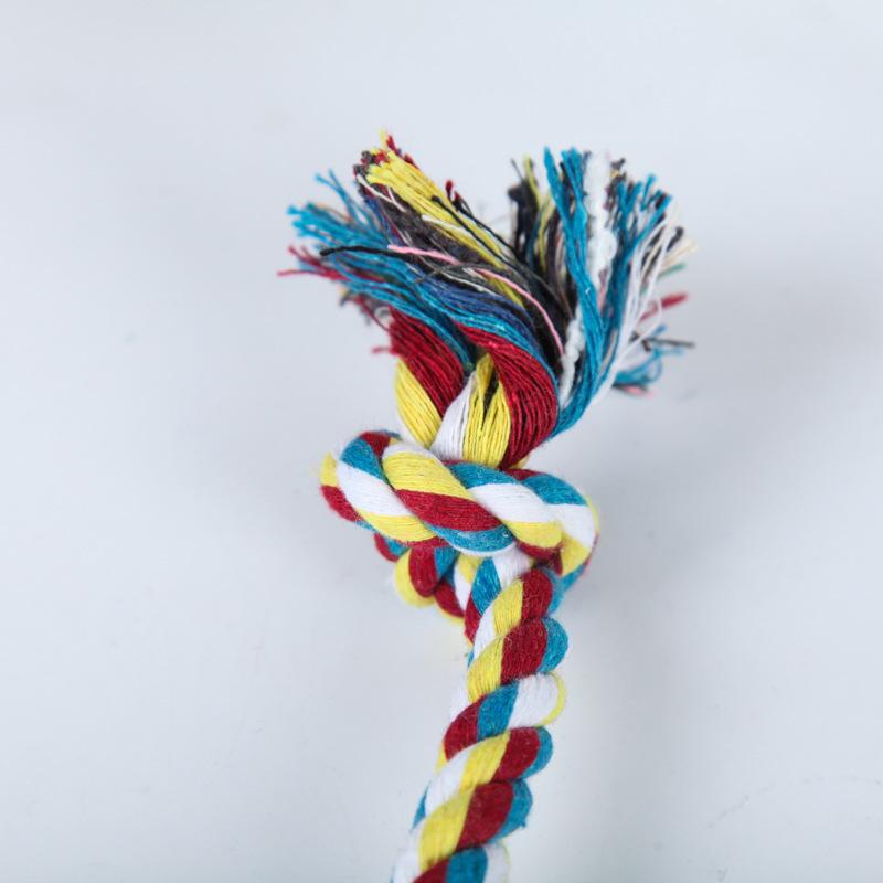 Random Color Pet Dog Toy Bite Rope Double Knot Cotton Rope Funny Cat Toy Bite Resistant and Sharp Teeth Pet Supplies Puppy Toys